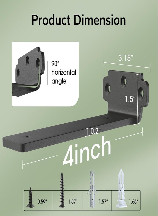 VANCASTLE Shelf Brackets, Floating Shelf Bracket 6 Pack 4 Inch, Heavy Duty Shelf Brackets 160 lbs Load Capacity, Metal L Brackets for Shelve with 1/5 Inch Thicked Novel Shape, Brackets for Wood Shelves, Black - Image 2